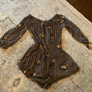 Free people Gray Floral Romper
